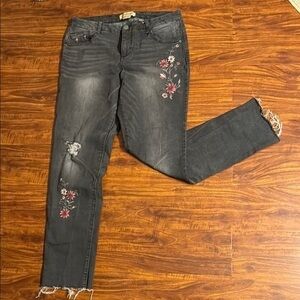 Democracy jeans floral embroidery
